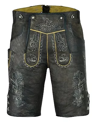 Lederhosen Shorts Suede Leather Bavarian Trachten Men Oktoberfest Shorts • $67.50