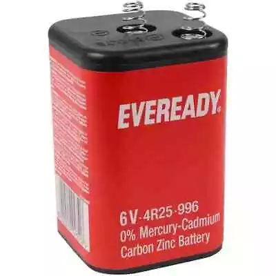 1 X Eveready 6V 4R25 996 Lantern Battery | 0% Mercury-Cadmium | Carbon Zinc | • £7.99