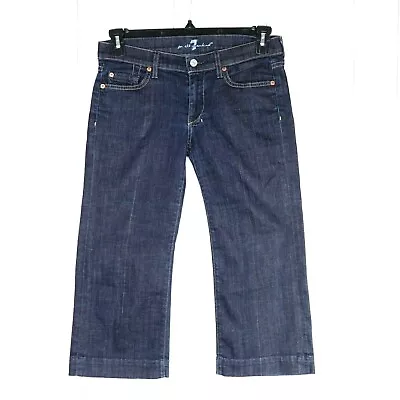 7 For All Mankind Dojo Jeans Capri Sz 28 Waist Womens Flare 21 Inseam Blue Denim • $9.99