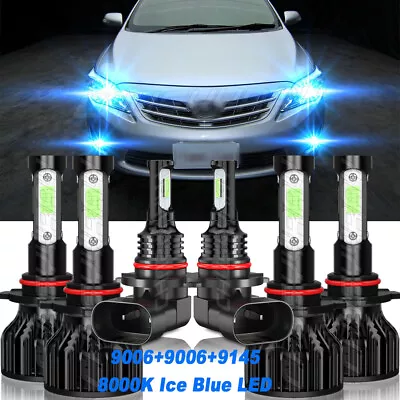 For Toyota Corolla 2008-2005 LED Headlight High Low Fog Light Bulbs Combo 6 Pack • $77.07