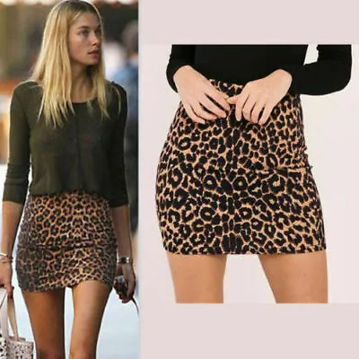 £8.95 • Buy Ladies Leopard Print Long Sleeve Stretch Bodycon Women Midi Dress PLUS SIZE 8-26