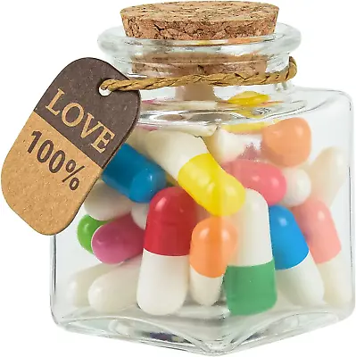 Love Capsules Message Letters In A Glass Bottle GiftLove Letter Capsule Pills W • $7.05