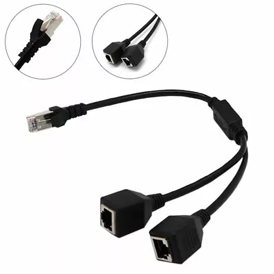 RJ45 Ethernet Y Splitter Adapter Cable 1 To 2 Port Switch Adapter For CAT 5/6 • $13.25