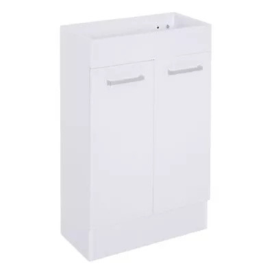 HOMCOM Bathroom Wash Basin Vanity With Ceramic Sink Base Cabinet Two Doors • £88.99