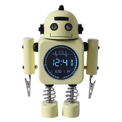 Laser Kids Digital Robot Alarm Clock Yellow - Time Date And Temperature • $65
