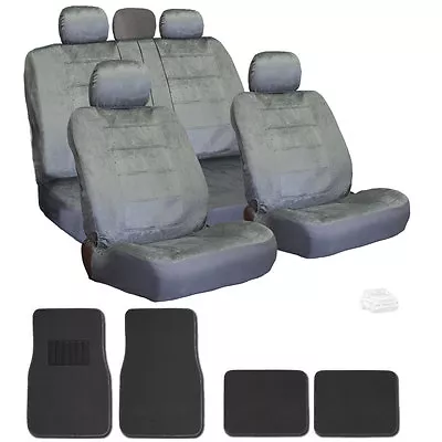 For Vw New Semi Custom Grey Velour Car Seat Covers Mats Set • $52.24