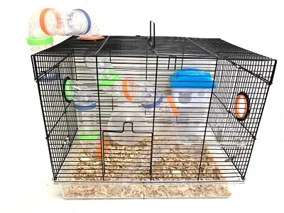 Black 2-Levels Hamster Habitat Rodent Gerbil Mouse Mice Rats Small Animal Cage  • $39.02