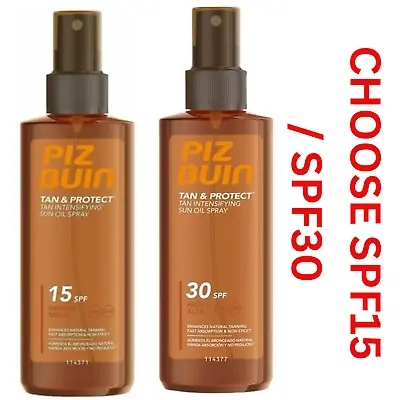 Piz Buin Tan & Protect Tan Intensifying Sun Oil Spray  SPF30 /SPF15 150ml Choose • £9.49