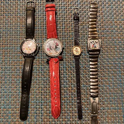 Lot Of 4 Vintage Disney Mickey Mouse Watches Needs Batteries Musical Lorus • $22.50