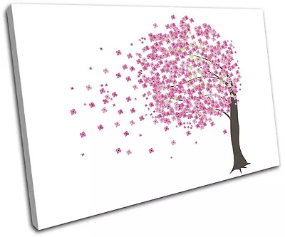 Cherry Blossom Simple Floral SINGLE CANVAS WALL ART Picture Print VA • $64.99