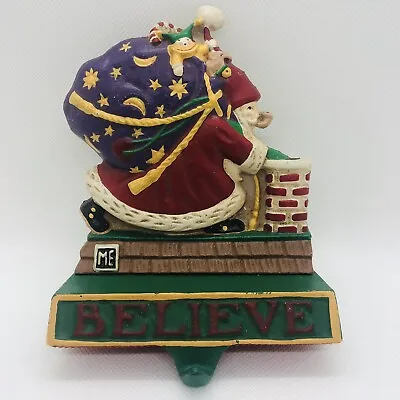 Midwest Importers Cast Iron Santa & Toys  Believe  Vtg Stocking Holder • $25