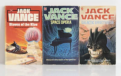 JACK VANCE Slaves Of The Klau + Space Opera + Galactic Effectuator 1980s Coronet • £14