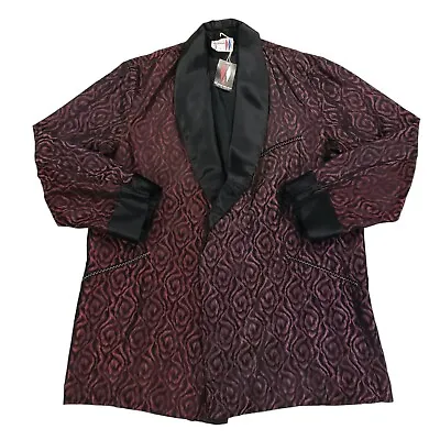 NWT 1950s Dunmar MCM Smoking Jacket Robe Playboy Leopard Large 50s Psychedelic • $288.12