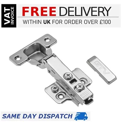 Soft Close Kitchen Hinges Clip On GTV 3D Cabinet Door Hinge 35mm Full Overlay • £1.19