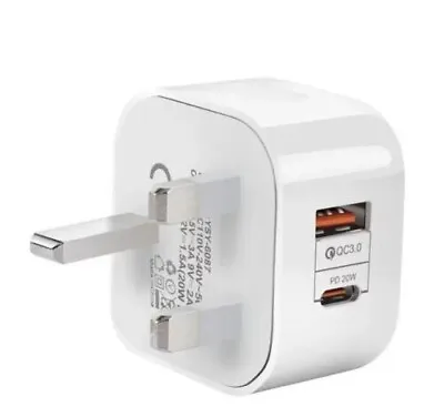 USB Plug With C Port - UK Wall Plug USB-C • £9.99