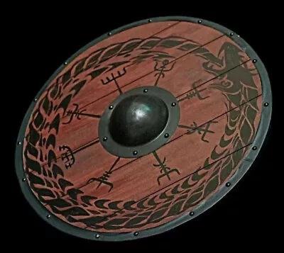 £117.60 • Buy Collectible Wooden Shield Norse Compass,viking Shield Dragon Design Shield