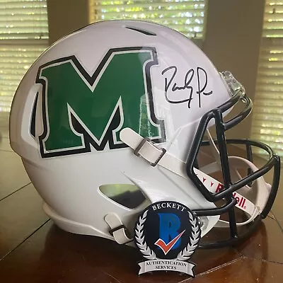 Randy Moss Signed Marshall Thundering Herd  FS Replica Helmet Vikings Beckett • $10