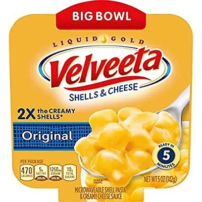 Velveeta Original Shells & Cheese Macaroni And Cheese Big Bowl Easy 5 Oz Tray • $11.71