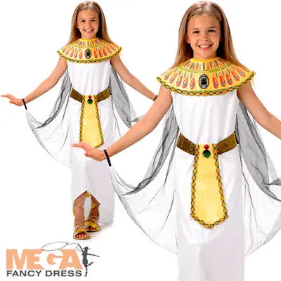 Egyptian Queen Cleopatra Girls Fancy Dress Ancient Empress Kids Childs Costume • £6.99