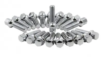 20x 14x1.5 CHROME BALL SEAT WHEEL LUG BOLTS 35MM SHANK MERCEDES AUDI VW PORSCHE • $35.99