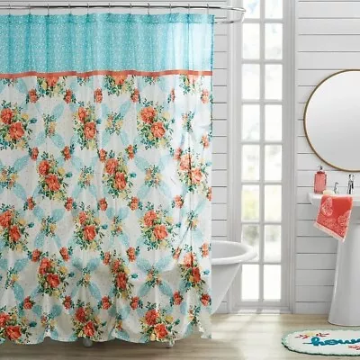 The Pioneer Woman Vintage Floral Fabric Shower Curtain 72 X72  In. -NEW • $22.50