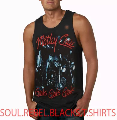 Motley Crue Girls Girls  Black Tank Top  Heavy Metal Trash Punk Rock • $15.29