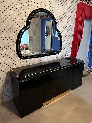 Vintage Post Modern Black Lacquer Bedroom Set • $400