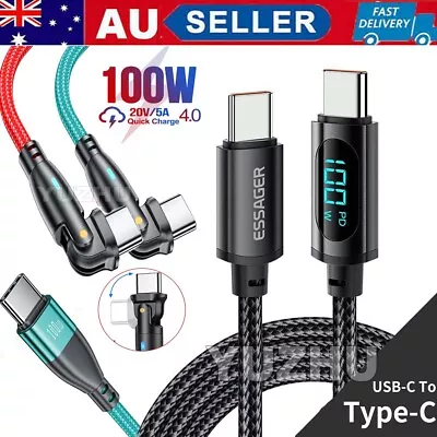 480Mbps USB C To Type C Charger Cable PD 100W Fast Charge Lead For Samsung HTC • $6.99