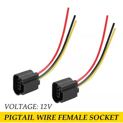 Two Harness Head Light Bulb Repair Plug Socket Wire Pigtail Female P 9008 H13 • $9.99