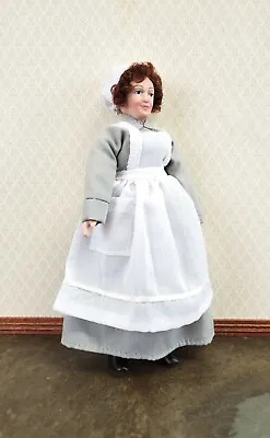 Dollhouse Miniature Maid Cook Housekeeper Doll Porcelain Poseable 1:12 Scale • $14