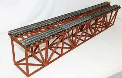 Wooden Truss Deck Open Top Bridge 40  For 2 O Lines Or G / Standard Gauge W/trak • $125