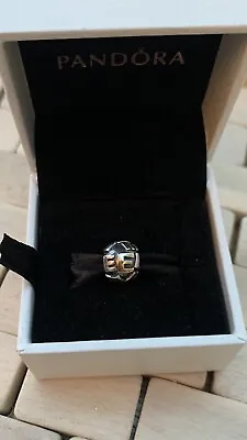 Genuine Pandora  Charm - 925 Silver With 14ct Gold Letter E  In Box #7 Rare • £49.99