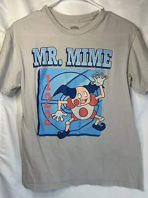 Pokémon Shirt Men's Small T-shirt Mr Mime #122 Graphic Tee Light Grey • $17.01