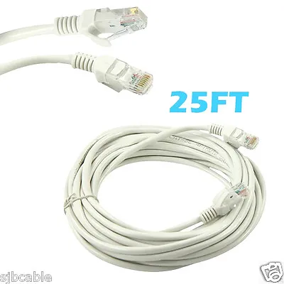 $5.99 • Buy 25ft RJ45 Cat5 Patch Cord Cable For Ethernet Internet Network LAN Router White 