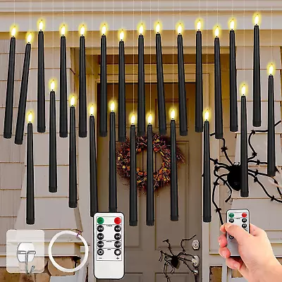 Liliful 24 Pcs Floating Taper Candles Magic Hanging Flameless Black  • $58.66