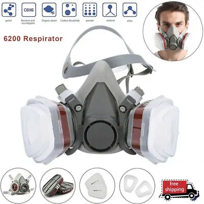 Gas Mask Chemical Paint Spray Vapor Respirator Gas Mask Reusable • £9.39