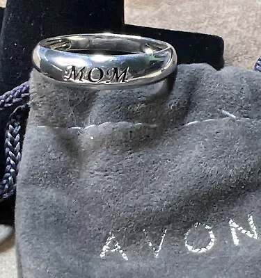 Avon Sterling Silver MOM Band Ring Avon 925 Size 8 • $22.95