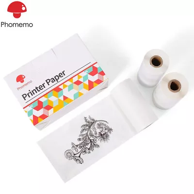 PAPERANG Phomemo M02/M02S White Sticker Thermal Paper Self-Adhesive 50mm 3 Rolls • $8.59