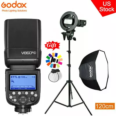 $246.60 • Buy US Godox V860III-C TTL Flash Speedlite+120cm Umbrella Softbox Stand For Canon