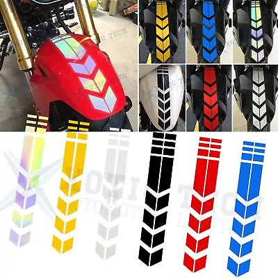 Car Motorcycle Reflective Arrow Decals Rim Stripe Wheel On Fender Tape Stickers • $7.99