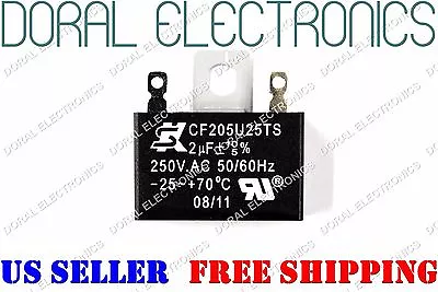 $7.50 • Buy Ceiling Fan Capacitor 2uf 250v Ac 2 Uf 250vac Motor Electric Cap 2mfd Mfd