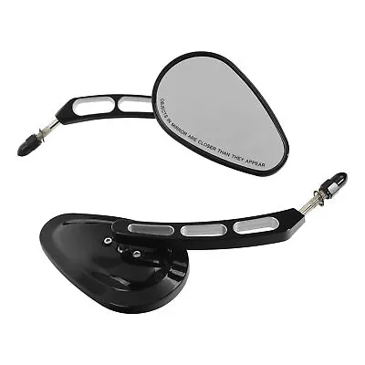 Black 8mm Rear View Mirrors Fit For Harley Softail Slim FLS 2012-2017 2013 2014 • $31.89
