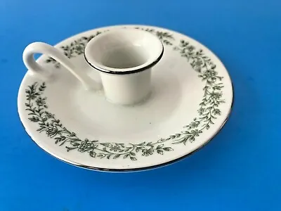 MIKASA Fine China Porcelain MONTCLAIR Pattern Design Candle Holder Green White  • $4.99