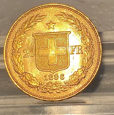 1896 Switzerland Gold 20 Francs Helvetica Coin • $505