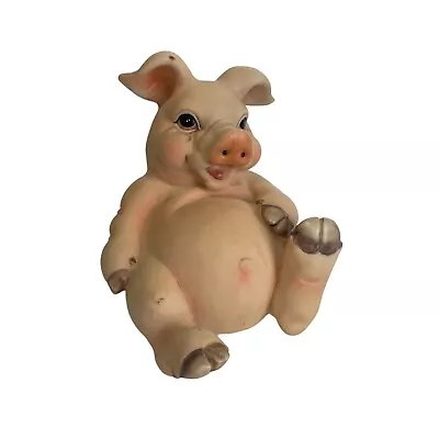 Vintage Pig Figurine Home Decor 6 In. Hard Plastic Blow Mold Farmhouse Barn • $21