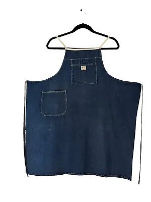 Vintage Denim  Apron Union Made USA Big Buck Workwear Artist Sanforized Selvedge • $97
