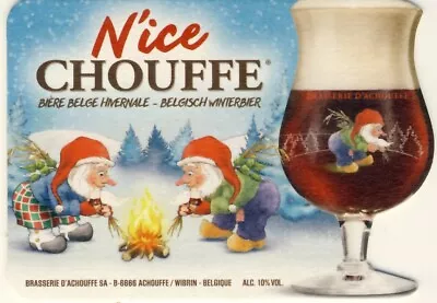 Lot Of 2 Sous Bocks Viltje Beerdeckel Coaster LA CHOUFFE Belgian Winter Beer • $2.02