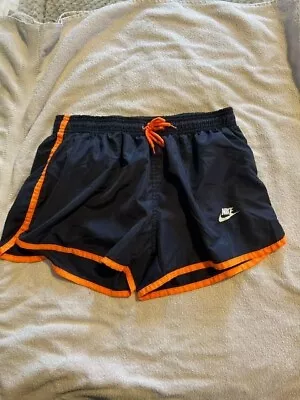 Mens Sport/swim Shorts With Netting Size Xl Navy With Orange Trim See Descript • £2.50