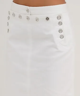 Womens D&G Dolce & Gabbana Sailor Skirt Button White Midi Size IT42 / M • £94.99