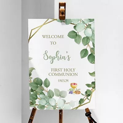 Personalised Christening Baptism Naming First Holy Communion Welcome Sign Print • £3.99